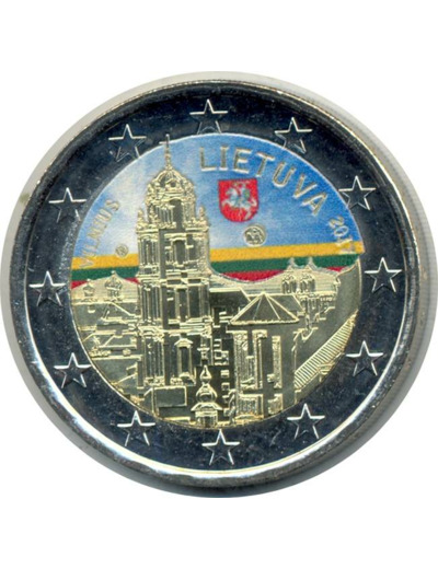 LITUANIE 2017 2 EURO COLORISEE VILNIUS SUP