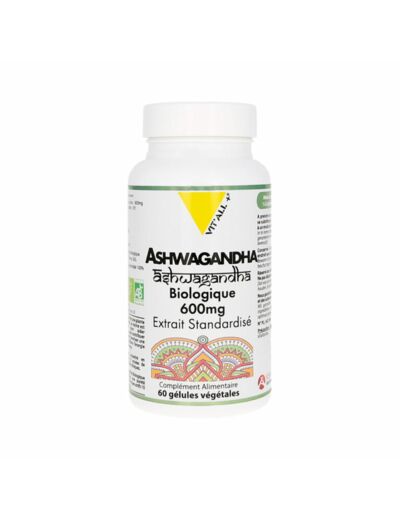 Ashwagandha 600mg Bio-60 gélules végétales-Vit'all+