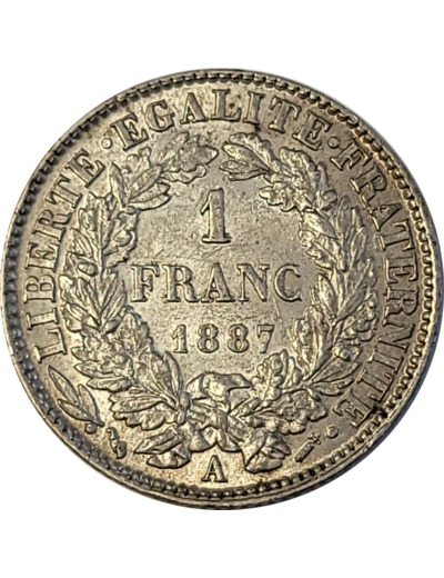FRANCE 1 FRANC CERES 1887 A (Paris) TTB+ (G465a)