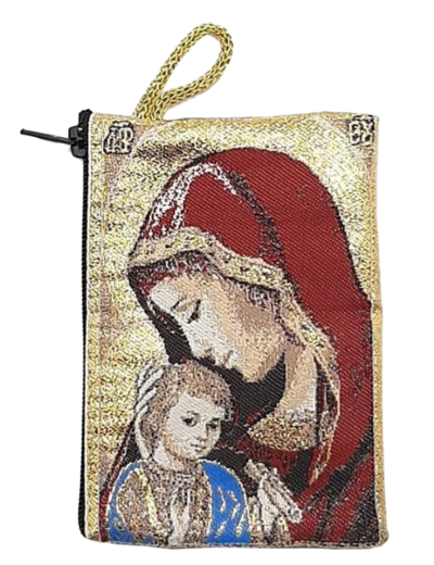 Etuis à Chapelet 7x10cm - VIERGE A L'ENFANT ROUGE