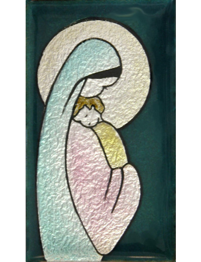 Vierge au cœur 9,5X5,5cm - EMAUX DU LIBAN