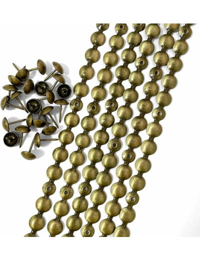 BANDE CLOUS DECORATIFS DIAM 11MM LAITON BROSSE 201