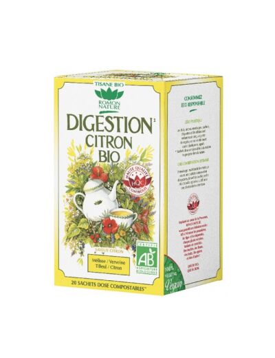 Tisane Digestion Citron bio 20 sachets 32g