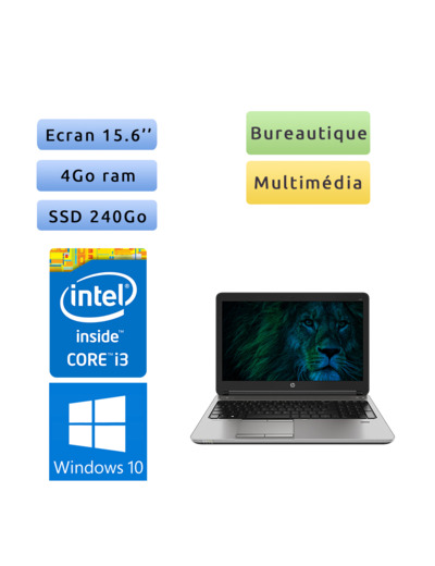 HP ProBook 650 G2 - Windows 10 - i3 4Go 240Go SSD - 15.6 - Webcam - Ordinateur Portable PC - bureautique