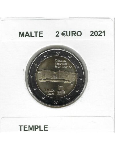 MALTE 2021 2 EURO COMMEMORATIVE TEMPLE TARXIEN SUP-