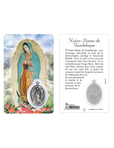Carte-prière avec insertion ND de GUADALUPE