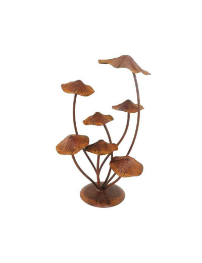 Décoration jardin champignons rouille 26x21x44cm