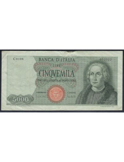 ITALIE 5000 LIRE 20-1-1970 C0106 TTB