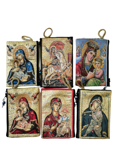 Lot de 12 Etuis à Chapelet Icône Assortis
