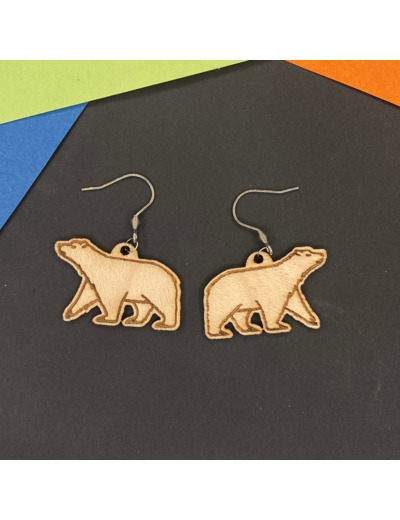 Boucles d'Oreilles ours polaire