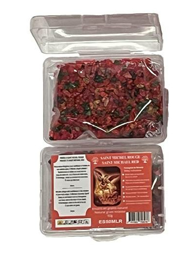 Encens en Grains Saint Michel Rouge - Boite transparente de 50gr