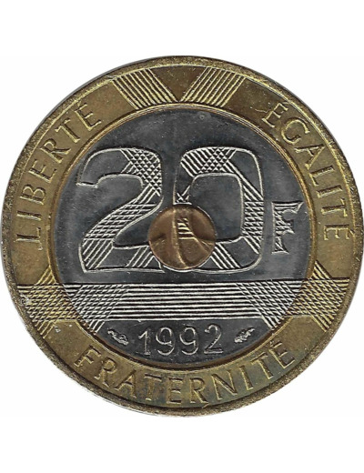 FRANCE 20 FRANCS MONT ST MICHEL 1992 V ferme SUP