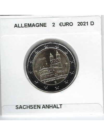 ALLEMAGNE 2021 D 2 EURO COMMEMORATIVE SACHSEN ANHALT SUP