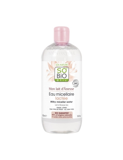 Eau Micellaire lactée Mon lait d'ânesse 500ml