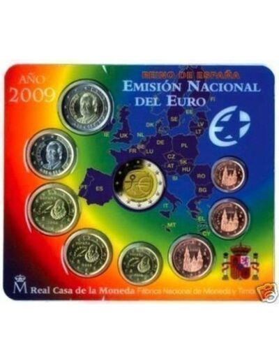 Espagne 2009 SERIE 9 MONNAIES B.U