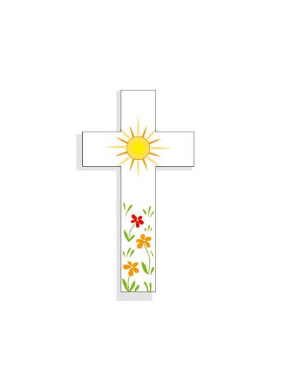 Croix Amour 10cm Soleil orange