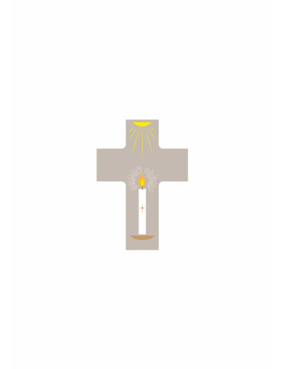 Croix - Le Seigneur est ma lumière - galet 11x7,5cm