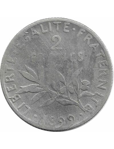 FRANCE 2 FRANCS SEMEUSE 1899 TB