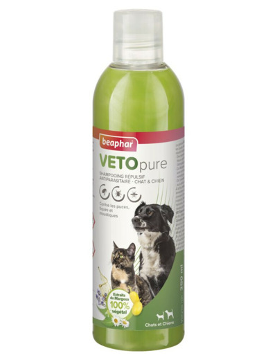 VETOpure, shampooing répulsif antiparasitaire pour chien et chat  - 250ml