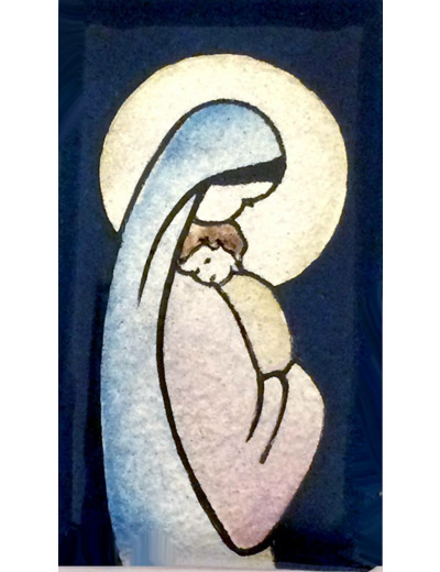 Vierge au cœur 7X4cm - EMAUX DU LIBAN