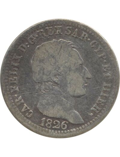 ITALIE (SARDAIGNE) 1 LIRE 1826 AL P TB+