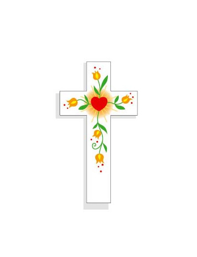 Magnet Croix Amour Coeur 5.5x10cm
