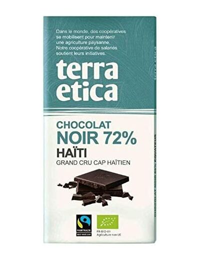 Chocolat noir HaÃÂ¯ti 72% 100g Terra Etica