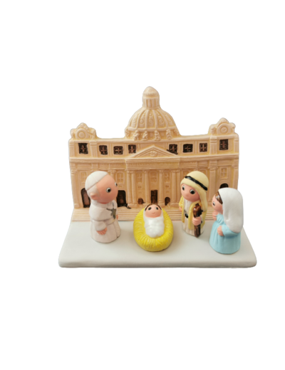 CRECHE en céramique BLOC 8x7cm- VATICAN