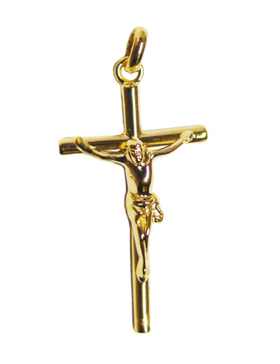 Croix en Plaqué Or 30mm - CHRIST