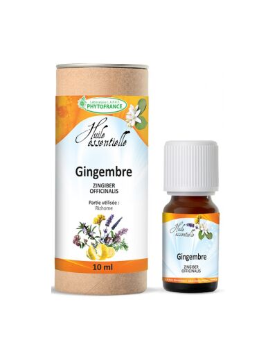 Huile essentielle de Gingembre rhizome Bio 10 ml Phytofrance