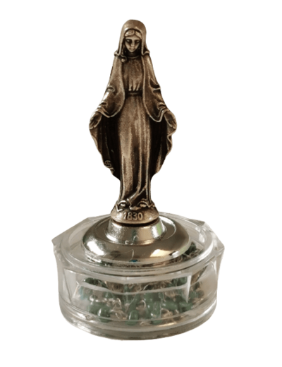 Statue 7cm en Métal avec Socle Chapelet - MIRACULEUSE