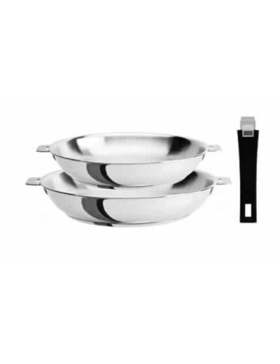 2 POELES MUTINE INOX 24 ET 28 CM