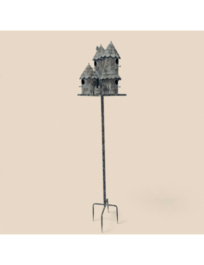 Nichoir oiseaux fer Tour 31x31x170cm