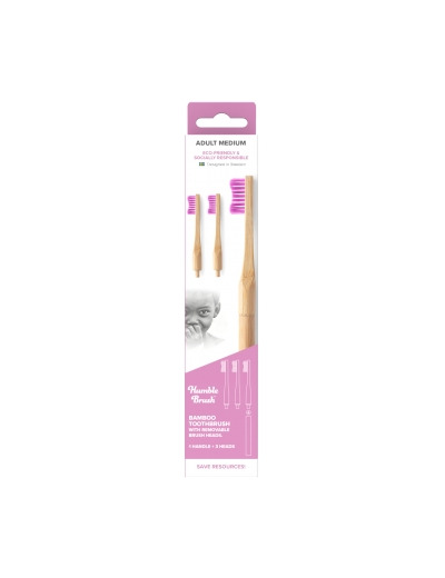 Manche Brosse à dents et 3 têtes interchangeable adultes violet Soft