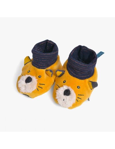 Chaussons chat jaune Moulin Roty