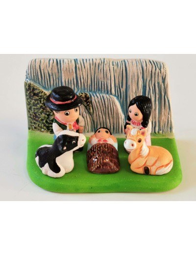 CRECHE en céramique BLOC 8x7cm- ARGENTINE
