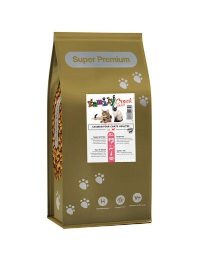 Croquettes SUPER PREMIUM au saumon pour chats adultes - 2 tailles