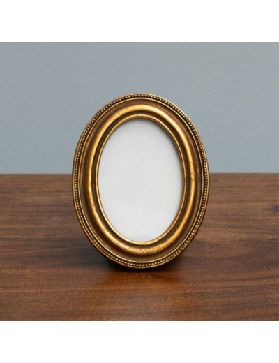 Porte photo ovale doré 12x9x9cm