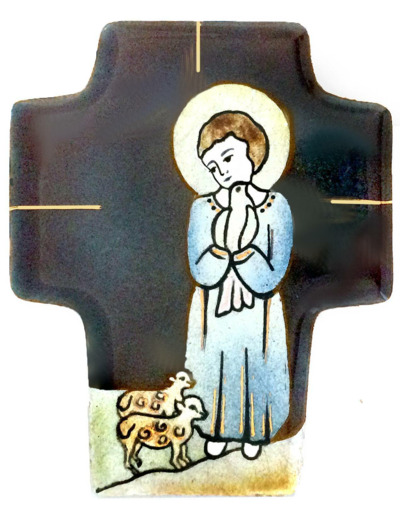 Berger à la colombe  9,4X7,5cm - EMAUX DU LIBAN