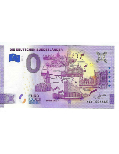 ALLEMAGNE 2021-16 DIE DEUTSCHEN BUNDESLANDER BILLET SOUVENIR 0 EURO