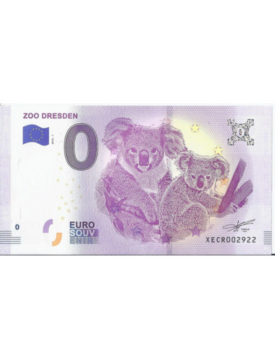 ALLEMAGNE 2018-1 ZOO DRESDEN BILLET SOUVENIR 0 EURO TOURISTIQUE NEUF