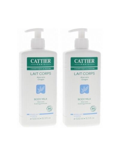 Lot de 2 Laits corps hydratant modelant Aloe Vera et Onagre 2x500ml