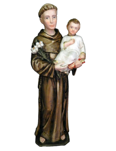 St Antoine 30cm polychrome- résine peinte main