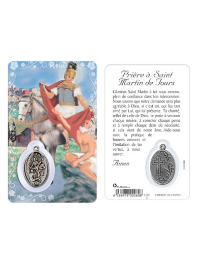 Carte-prière avec insertion- ST MARTIN de TOURS