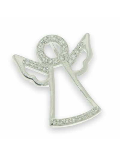 Ange pendentif découpé en Argent 925 et Zirconiums- 1,5x1,5cm