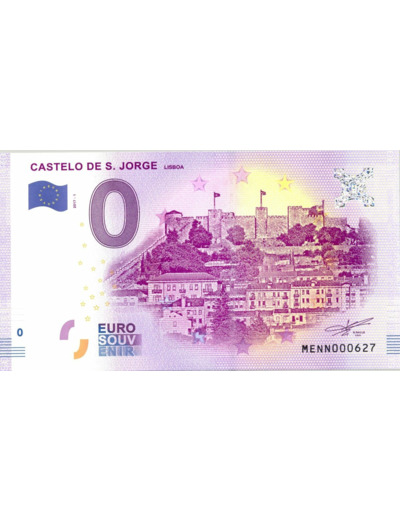 PORTUGAL 2017-1 CASTELO DE S JORGE LISBOA 0 EURO BILLET SOUVENIR NEUF