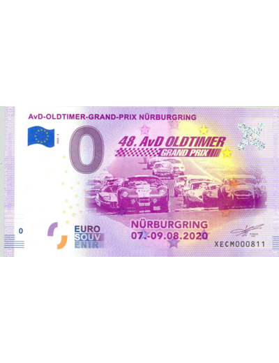 ALLEMAGNE 2020-3 AVD OLTIMER GRAND PRIX NURBURGRING BILLET SOUVENIR 0 EURO