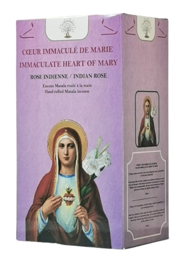 1 étui de 12 bâtons d'Encens - Coeur Immaculé de Marie - Rose Indie