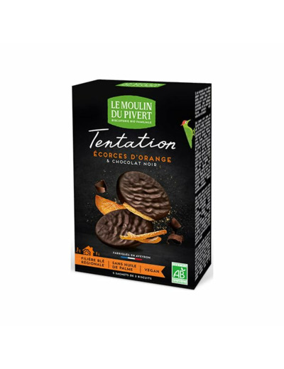 Tentation ecorce d orange choc noir 115g Le Moulin du Pivert