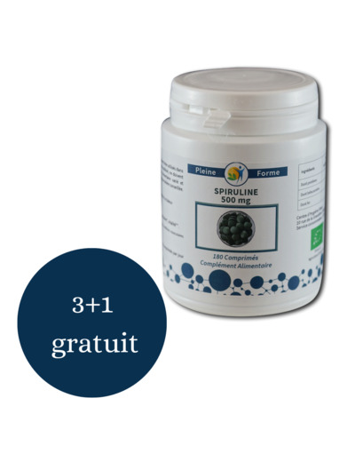 Spiruline bio 500mg-180 comprimés-Pleine forme